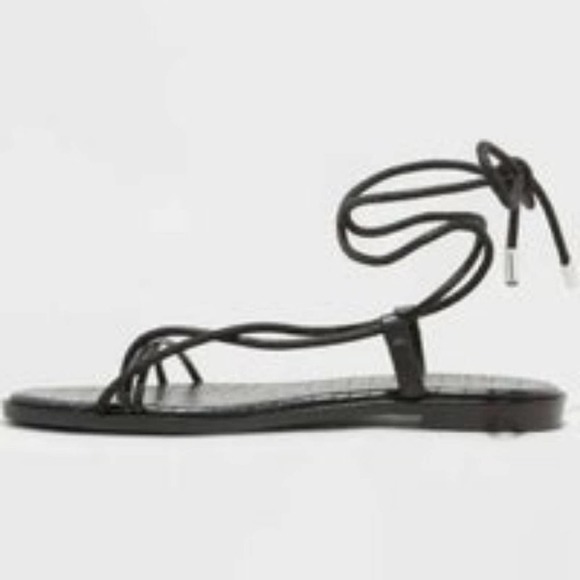 A New Day Talia Lace-Up Sandals Black 7.5 - Picture 3 of 5